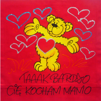 [Db107] Poduszka bawełniana TAK BARDZO CIĘ KOCHAM MAMO