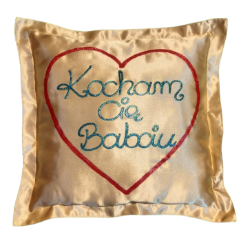 [Ds14] Poduszka satynowa KOCHAM CIĘ BABCIU