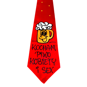 [Kb-26] Krawat bawełniany KOCHAM PIWO KOBIETY I SEX