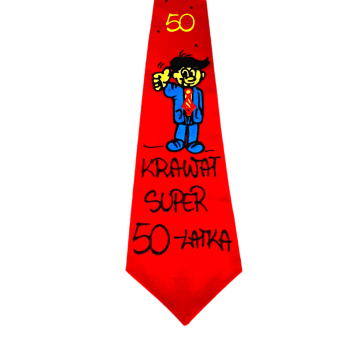 [Kb02-50] Krawat bawełniany KRAWAT SUPER 50 latka