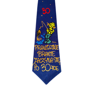 [Kb09-30] Krawat bawełniany PRAWDZIWE BRANIE ZACZYNA SIĘ PO 30