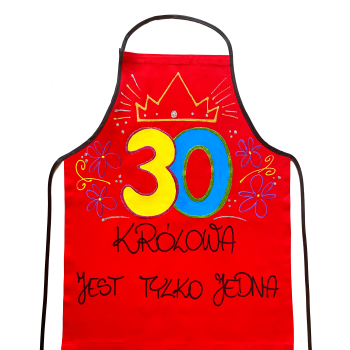 [Fb01-30] Fartuszek bawełniany KRÓLOWA JEST TYLKO JEDNA  na 30