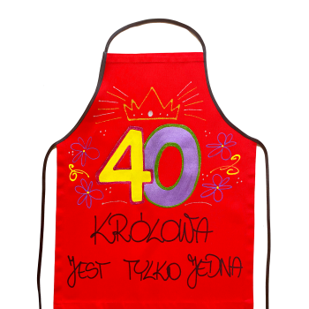 [Fb01-40] Fartuszek bawełniany KRÓLOWA JEST TYLKO JEDNA  na 40