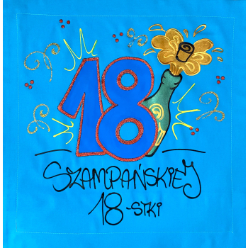 [Db08] Poduszka bawełniana Szampańskiej 18-stki