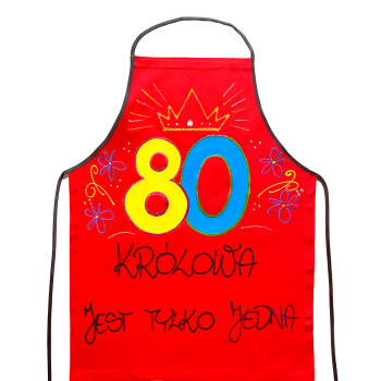[Fb01-80] Fartuszek bawełniany KRÓLOWA JEST TYLKO JEDNA  na 80